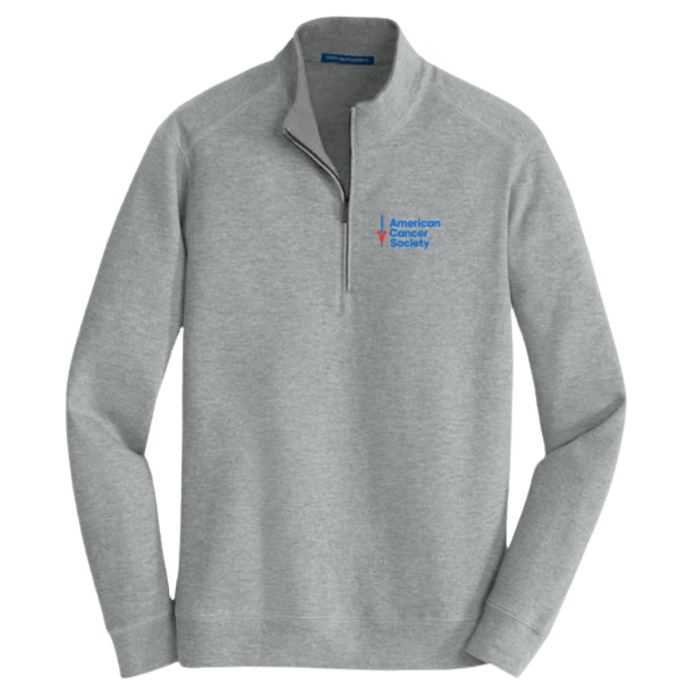 PA Interlock ¼ Zip Pullover - Heather Grey / Charcoal