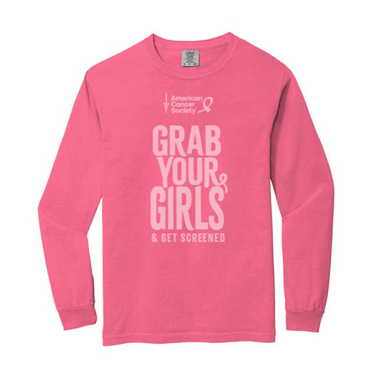 Breast Cancer Awareness Month, Comfort Colors Long Sleeve Tee - Crunchberry