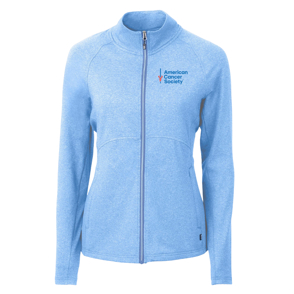 Women's Cutter & Buck Adapt Eco Knit full-zip - Heather Blue