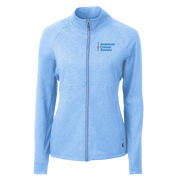 Women's Cutter & Buck Adapt Eco Knit full-zip - Heather Blue