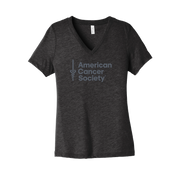 Women's Bella Canvas V-Neck T-Shirt - Charcoal-Black Triblend