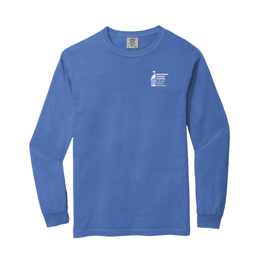 CAN Logo: Comfort Colors Long Sleeve Tee - Flo Blue