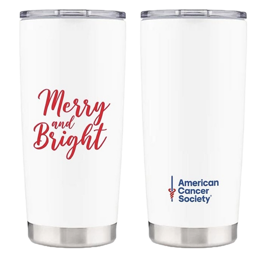 Merry and Bright White Tumbler