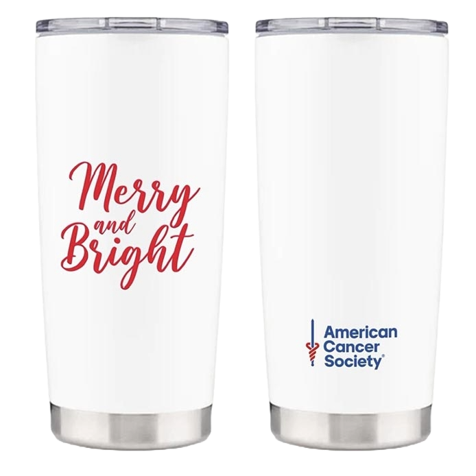 Merry and Bright White Tumbler