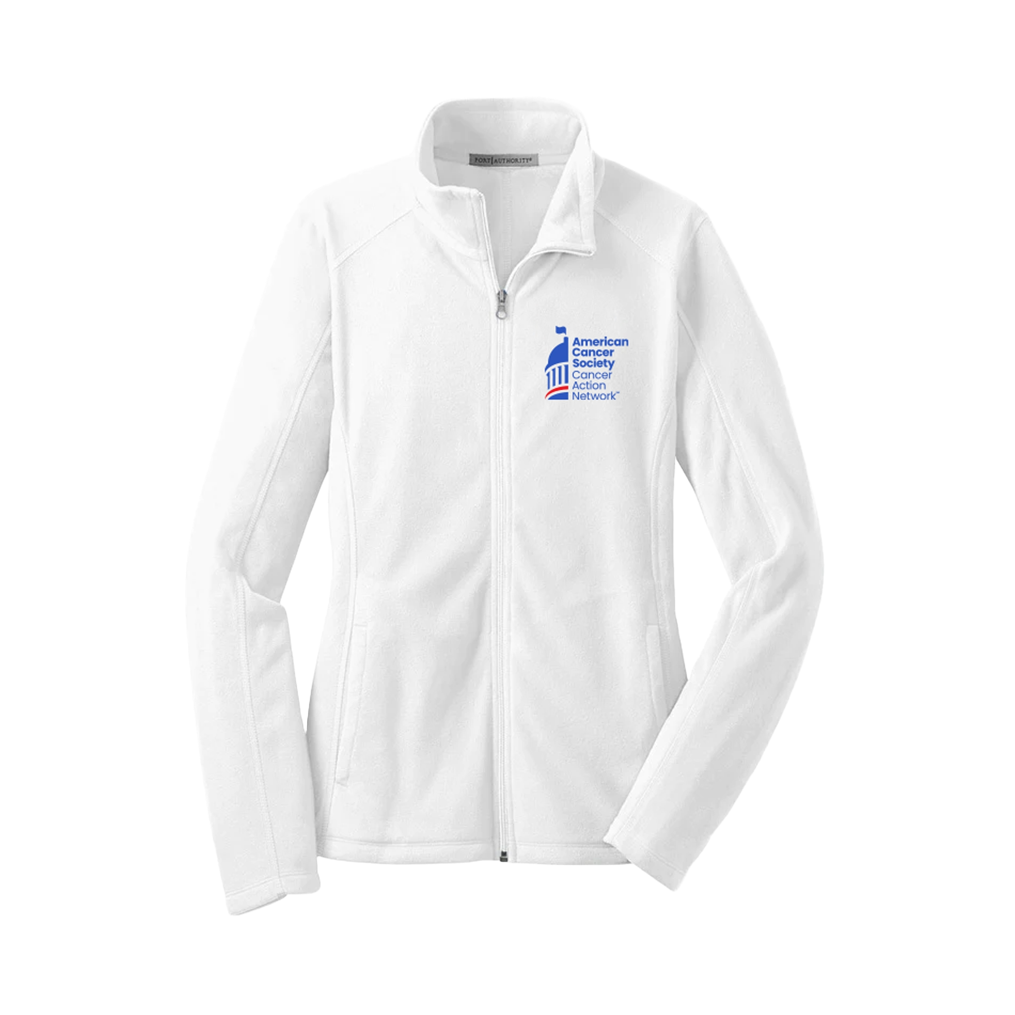 CAN Logo: Ladies Microfleece Jacket - White