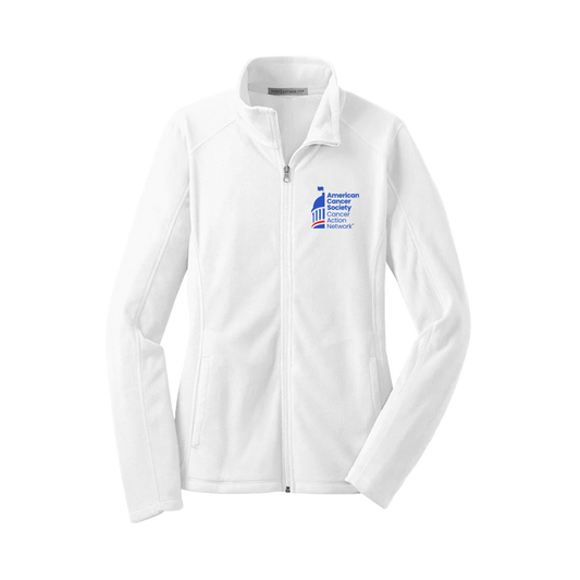 CAN Logo: Ladies Microfleece Jacket - White