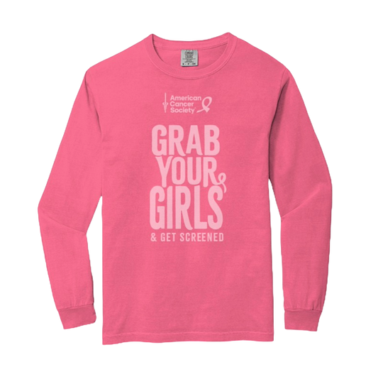 Breast Cancer Awareness Month, Comfort Colors Long Sleeve T-Shirt - Crunchberry