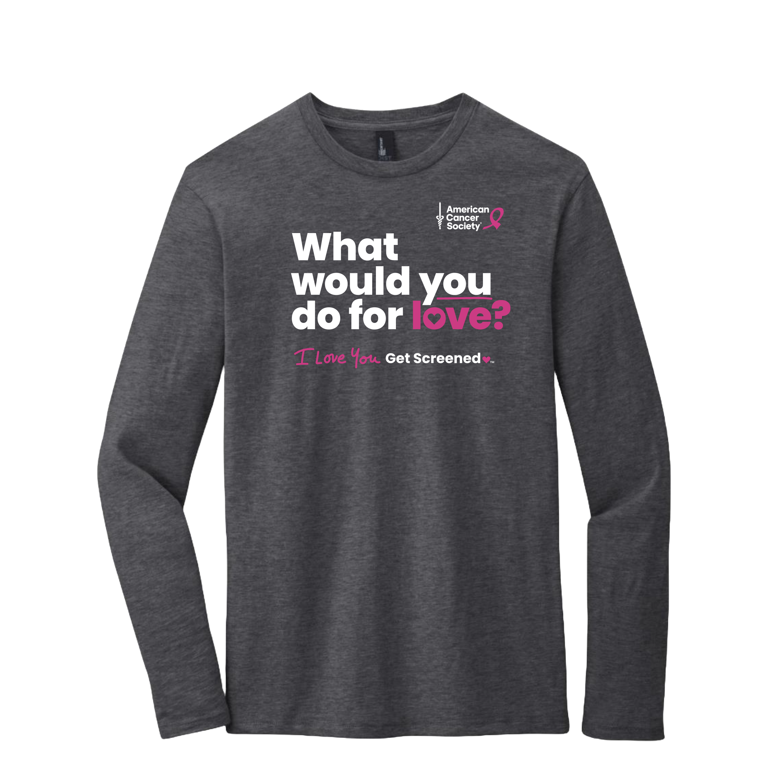 For The Love - Long Sleeve T-Shirt - Charcoal Heather