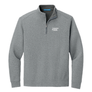 Interlock ¼ Zip Pullover - Heather Grey with White logo