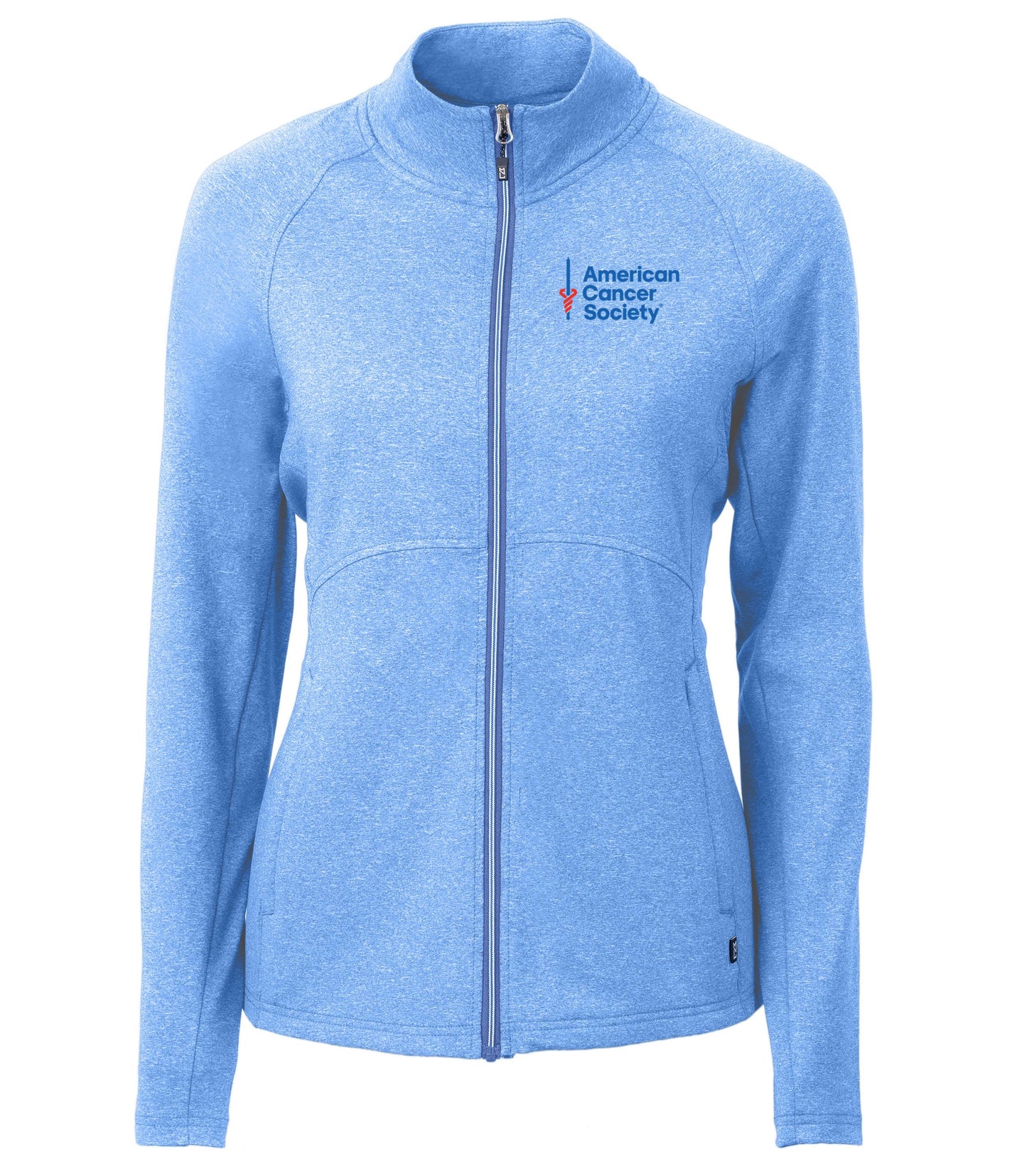 Women's Cutter & Buck Adapt Eco Knit full-zip - Heather Blue