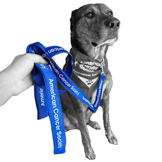 American Cancer Society Elite+ Dog Leash 1" x 6' - Blue
