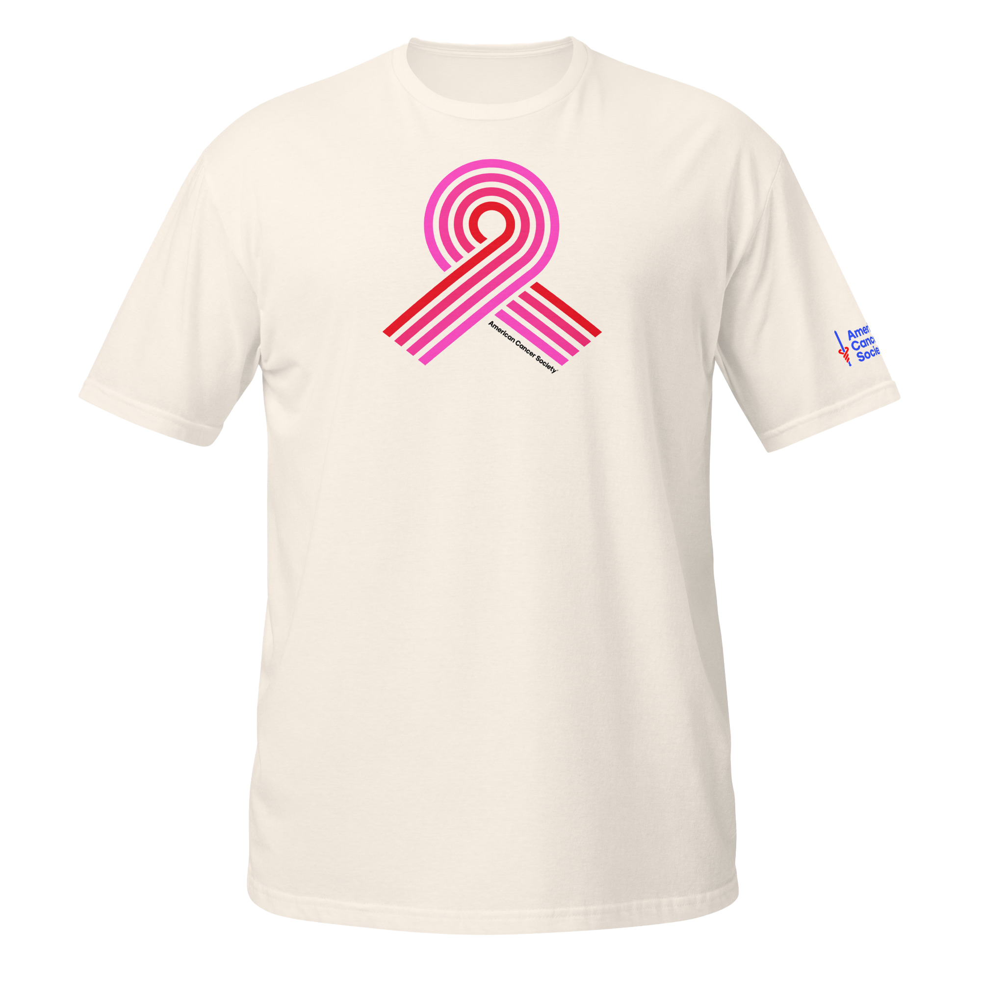 Breast Cancer Awareness Ribbon Graphic Tee - Natural - Made to Order