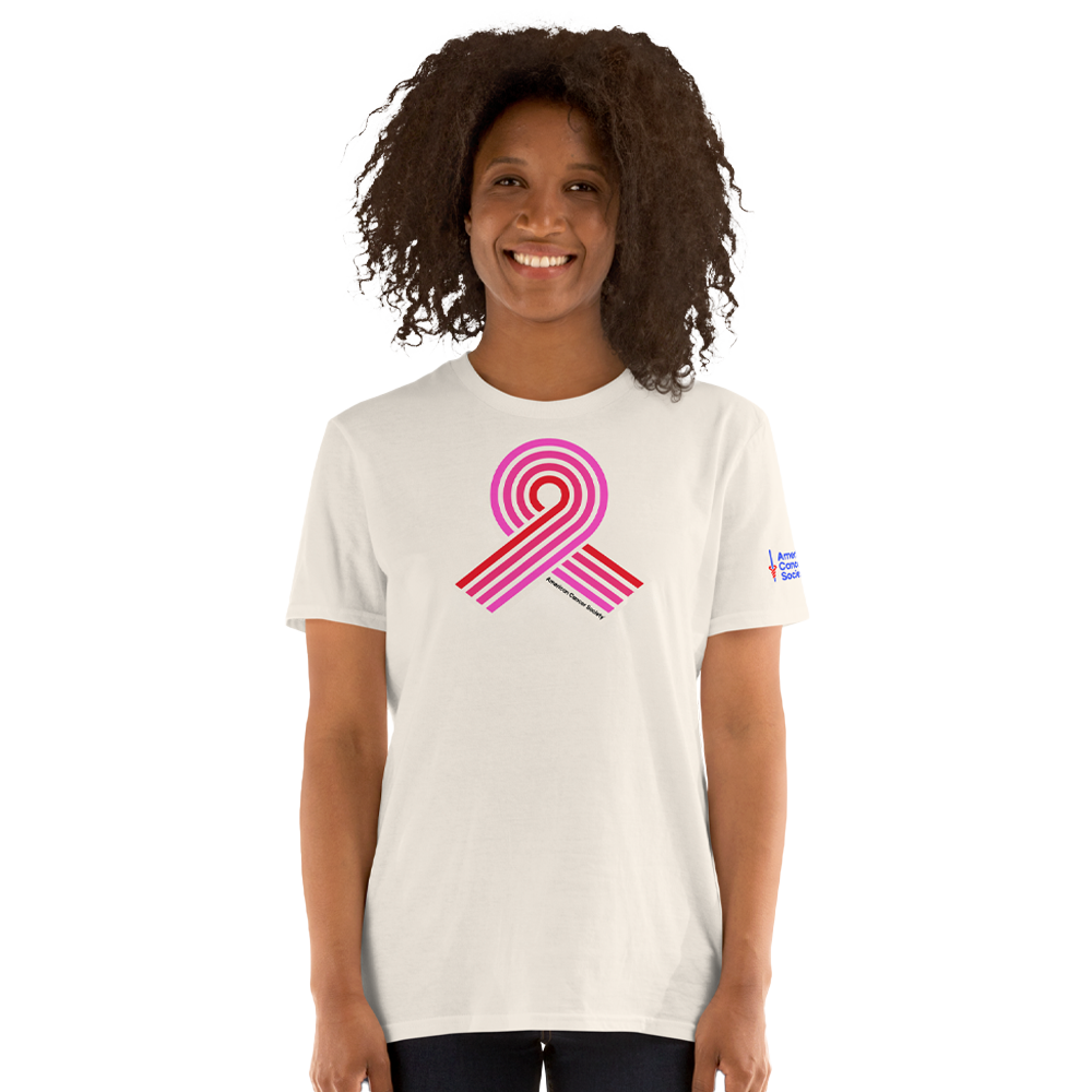 Breast Cancer Awareness Ribbon Graphic Tee - Natural - Made to Order