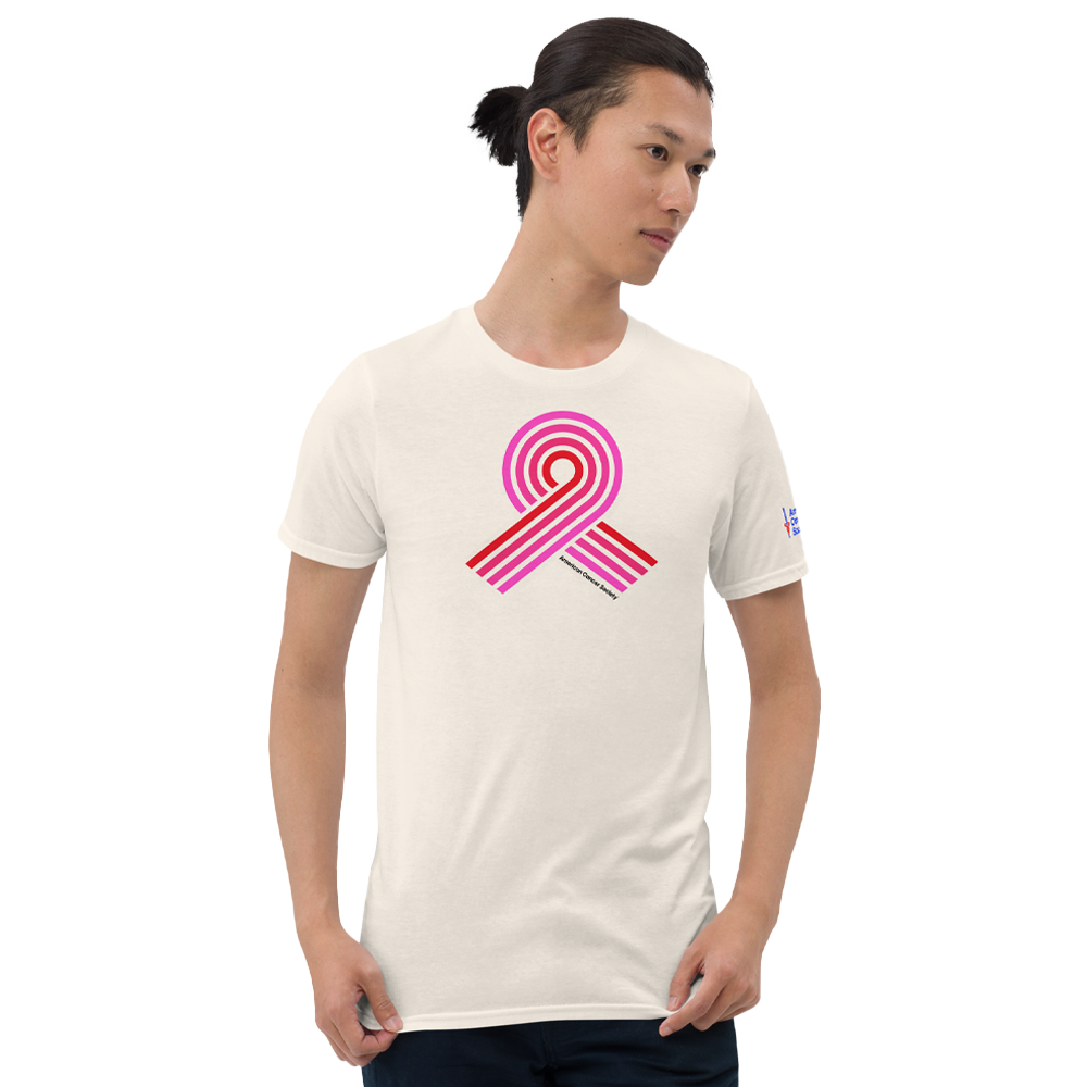 Breast Cancer Awareness Ribbon Graphic Tee - Natural - Made to Order