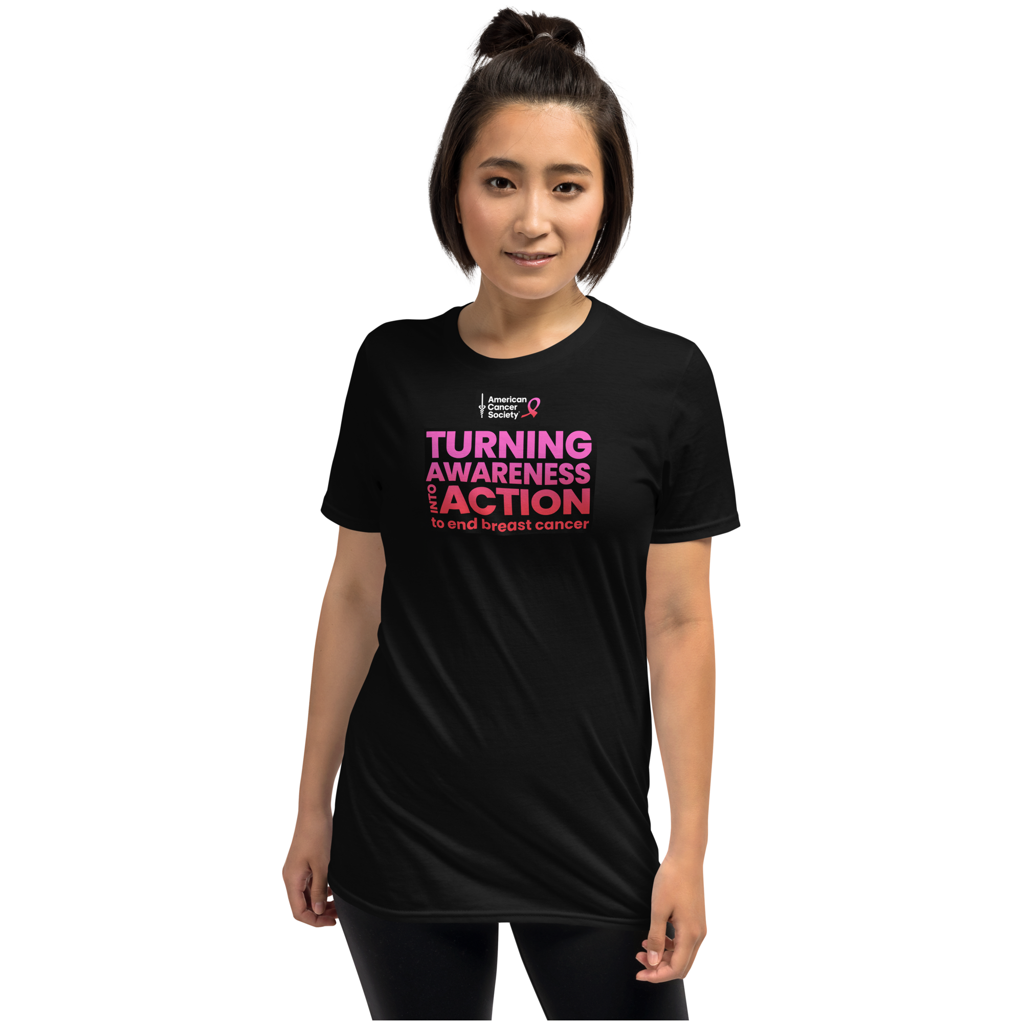 Breast Cancer Awareness to Action Graphic Tee - Black - Made to Order