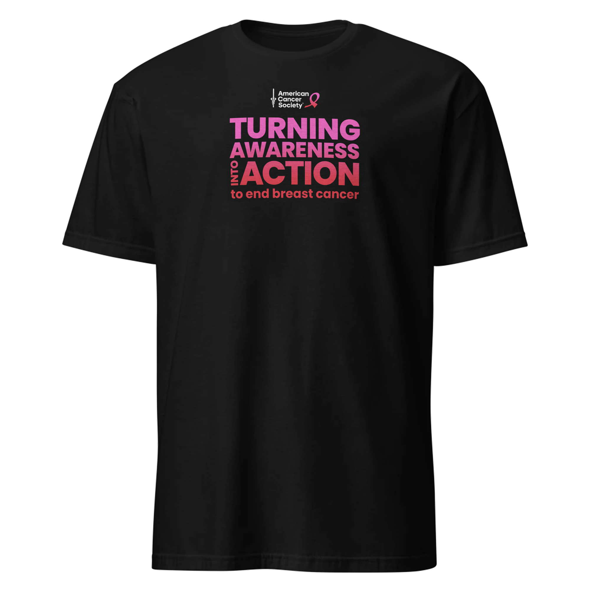 Breast Cancer Awareness to Action Graphic Tee - Black - Made to Order
