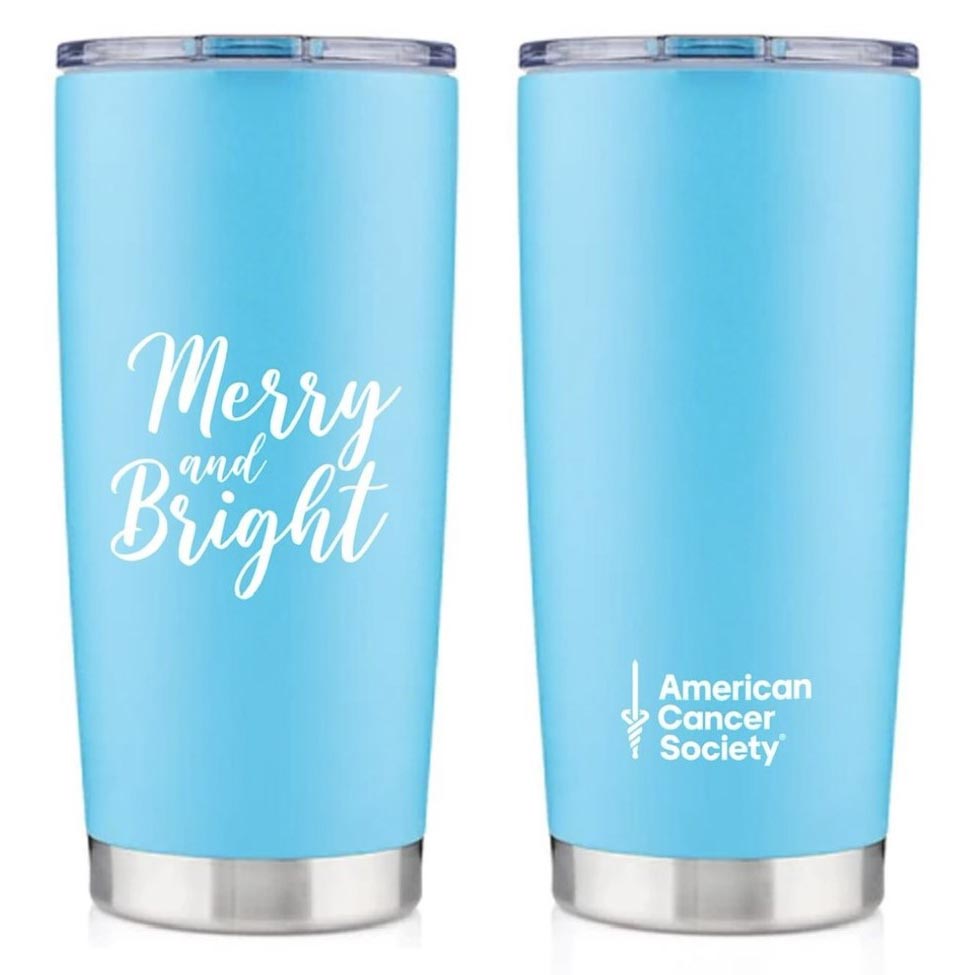 Merry and Bright Light Blue Tumbler