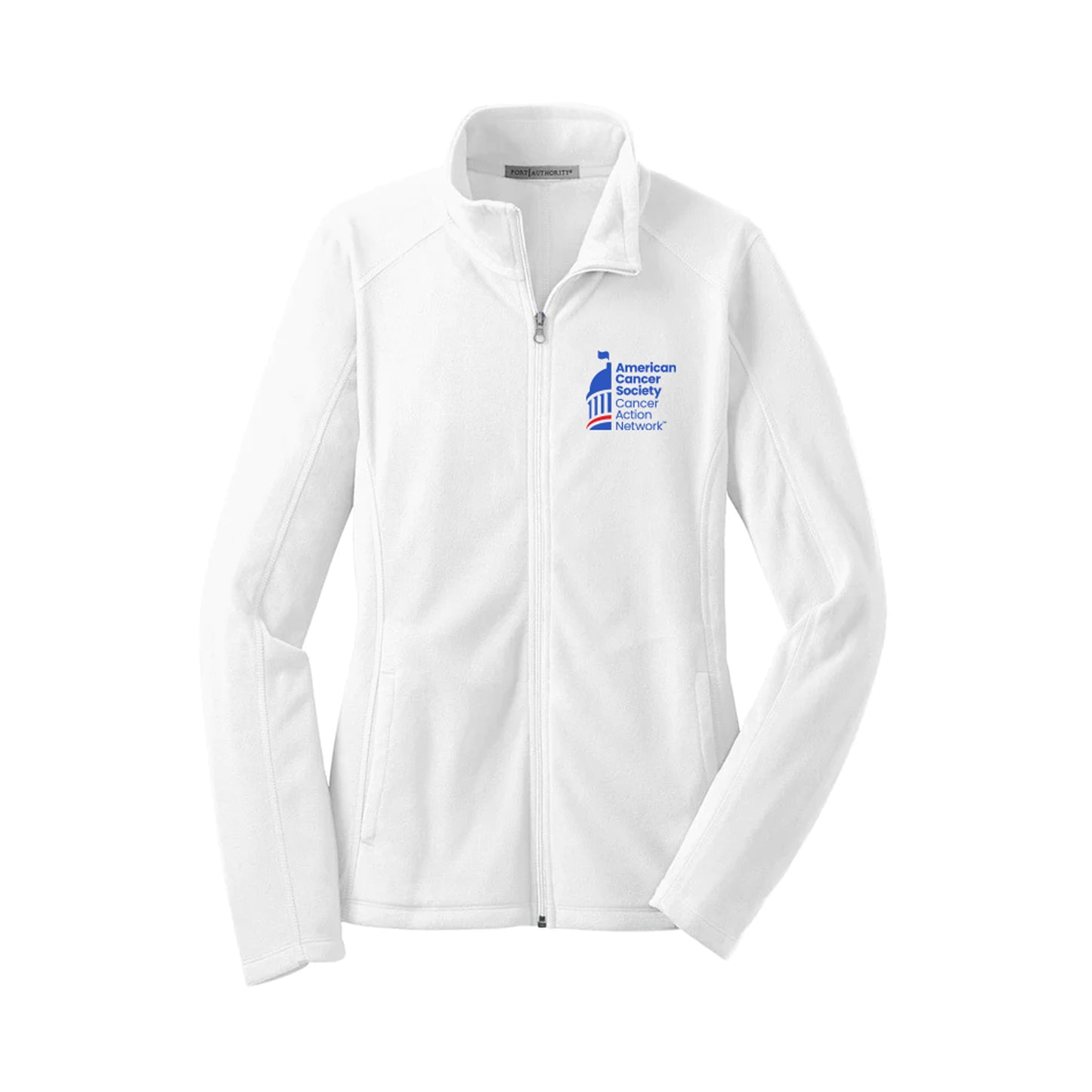 CAN Logo: Ladies Microfleece Jacket - White